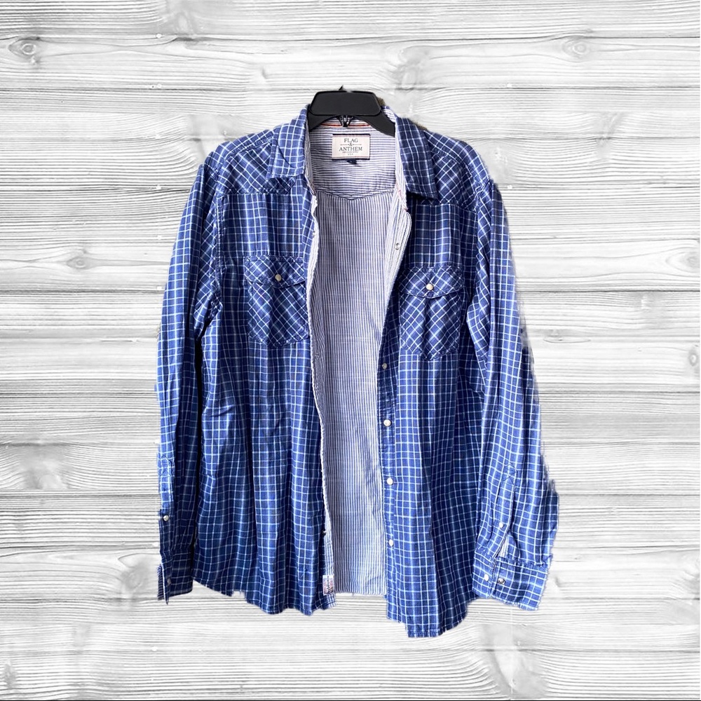 FLAG & ANTHEM Button Down Casual Dress Shirt XL